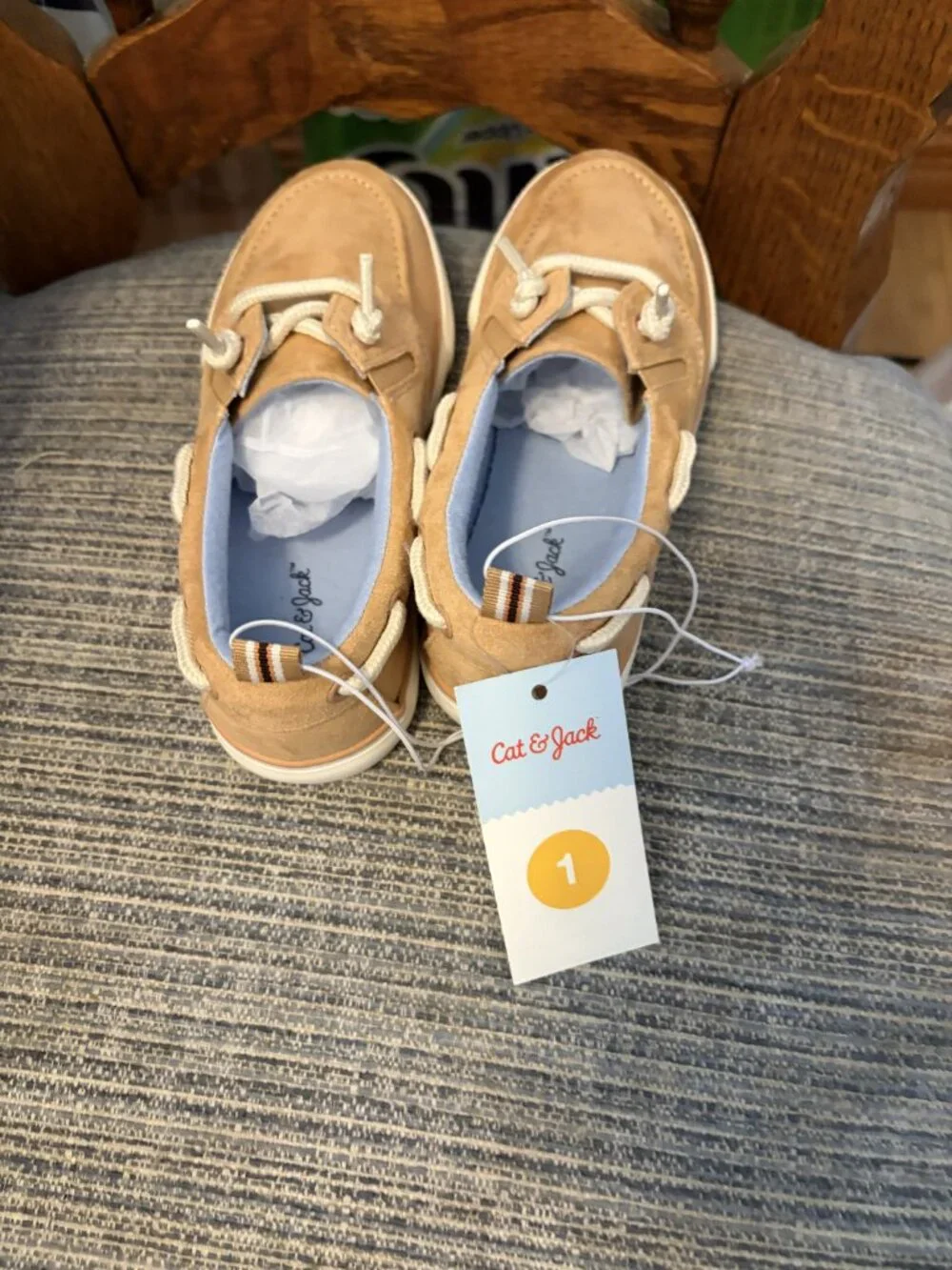 NWT Boy's Faux Suede Slip on Boat Shoes size 1